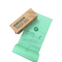 Manufacturer raw materials clear non plastic corn starch compostable 10 litre garbage bag with logo