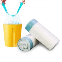 36 Pcs/Rolls Ldpe Material Drawstring Durable Roll Garbage Bag Waste Bin Bag For Trash Collection